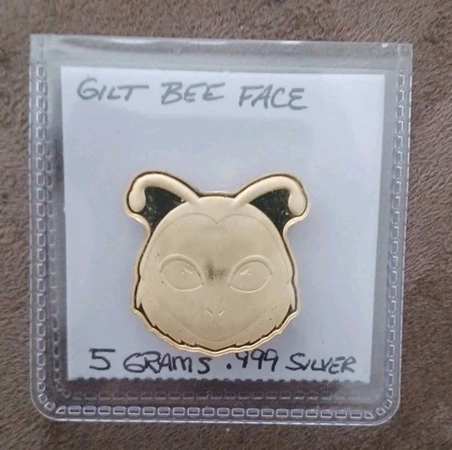 Custom 5 Gram Silver .999 Trader Bea Round Bee Gold Gilded Proof