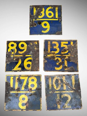 Vintage Emaille Eisenbahn Gleisnummern Schild Original Alt - (1)