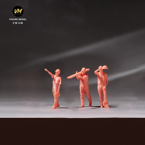 1/50 1/64 6Pcs Miniature Figure Construction Worker Man Scene Dolls For Car Toys - Picture 32 of 36