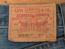LEVI'S LVC VinTagE 1967 505-0217 big E RED LINE SELVEDGE DENIM JEANS 38/40  28