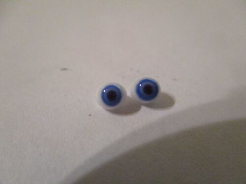 3 mm blau oval Glasaugen Puppen Ton kleine Miniatur Made in USA C&C S - Bild 3 von 6