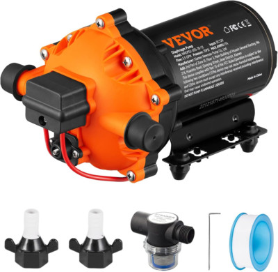 12V DC Water Diaphragm Pump - 5.5 GPM, 70 PSI, Self-Priming for Spraying