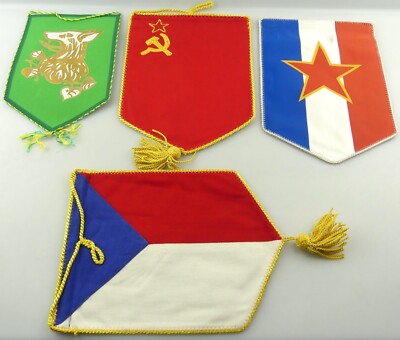 T0012 Original Old Pennant 4 Pieces Warsaw Packt GDR Eastern Europe