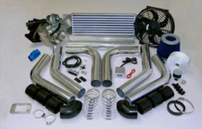 485+HP/PSI BOOST T3 UNIVERSAL INTERCOOLER PIPING FILTER TURBO CHARGER KIT FAN