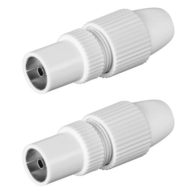 2x Antennen Buchse quick IEC koax gerade TV SAT Fernseher Kupplung Kabel Koaxial