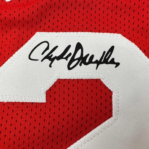 Facsimile Autographed Clyde Drexler Houston Red Reprint Auto Jersey Men's XL - Picture 2 of 4