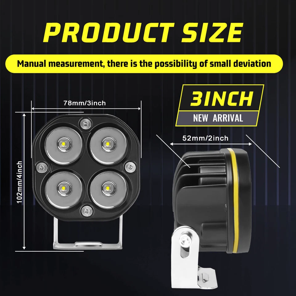 2x Cápsulas de luz de trabajo LED de 3" para Polaris RZR XP 4 1000 Turbo RZR Can-Am Maverick X3 Foto 2 de 4