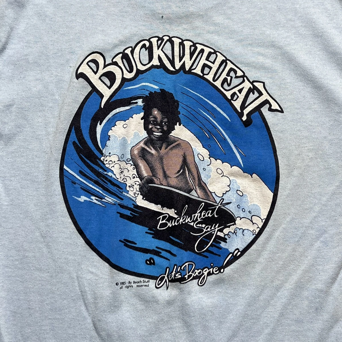 Vintage 1985 Buckwheat Say O tay Surf T Shirt Let s Boogie Beach Stuff Large