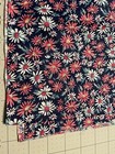 Vintage 4 Yards 35" Blue Pink White Flower Print Fabric Cotton USA 46" Width — photo 6