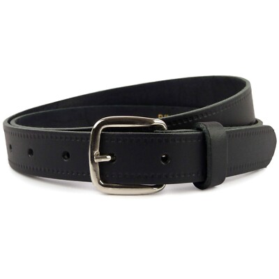 Quality Mens Black Real Leather Belt 1'' Wide by Oakridge Sizes up to 49''