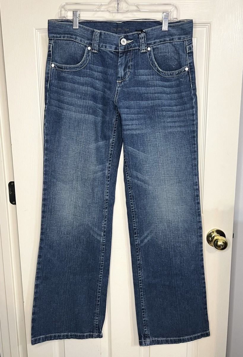 NWT London Jean Sz 10 Mid Rise Blue Denim Jeans Wide Leg