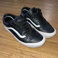 Vans Old Skool Size 8 Tumble Leather White/black