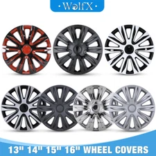 13" 14" 15" 16" Set of 4 Wheel Covers Snap On Full Hub Caps For Tire & Steel Rim