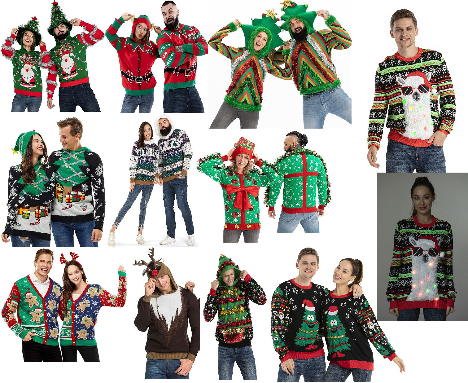 New Men Women Xmas Christmas Jumper Sweater Hoodie Funny Santa Novelty Ugly