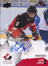 15-16 Team Canada Juniors Glenn Gawdin /5 Auto BLACK Upper Deck 2015
