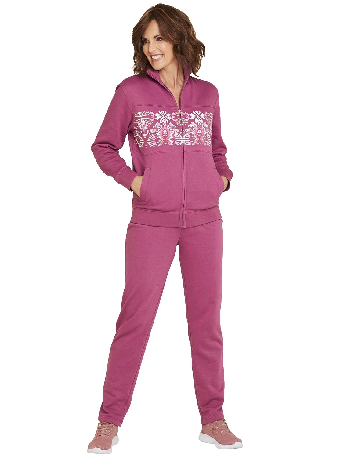 Mistura de Algodão Floral Conjuntos atléticos e conjuntos para mulheres