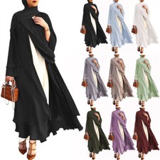 Dubai Open Abaya Hijab Dress Women Muslim Kaftan Kimono Cardigan Islamic Caftan