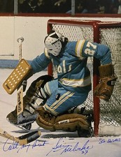 GILLES MELOCHE Signed 8x10 Photo! California Golden SEALS GOALIE! GO SEALS W/coa