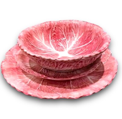 -38 % Les Ottomans x1 Radicchio Speiseteller rot Durchmesser 30 cm BRANDNEU UVP 64,00 £