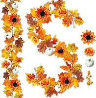 Herbstgirlande BläTter Deko KüRbis Sonnenblumen Herbstdeko Halloween Weihnachten