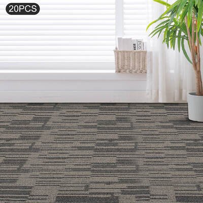 20pcs Square Carpets 20x20'' Commercial Carpet Reusable Floor Tile Washable Mats
