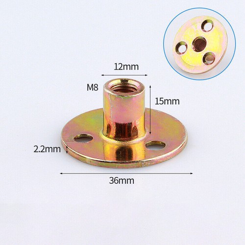 Tuercas de bloqueo de tuerca de placa de hierro para muebles M6 M8 M10 sujetador de conector de 3 orificios de acero - Imagen 11 de 13