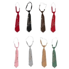 Gothic Metal Guitar Chain Uniform Fashion Tie Pre Tied Necktie for Music Lover