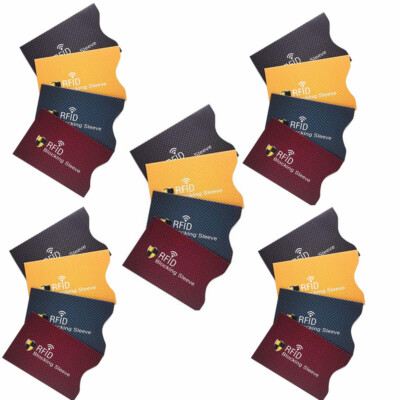 RFID Blocking Sleeve Protector Holder for ID Credit Card Anti Theft Scan 20 pcs | eBay RFID Blocking Sleeve Protector Holder for ID Credit Card Anti Theft Scan 20 pcs | eBay