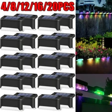 4/8/12/16/20Pcs Solar LED Bright Deck Lights Outdoor Garden Patio Railing Lamps