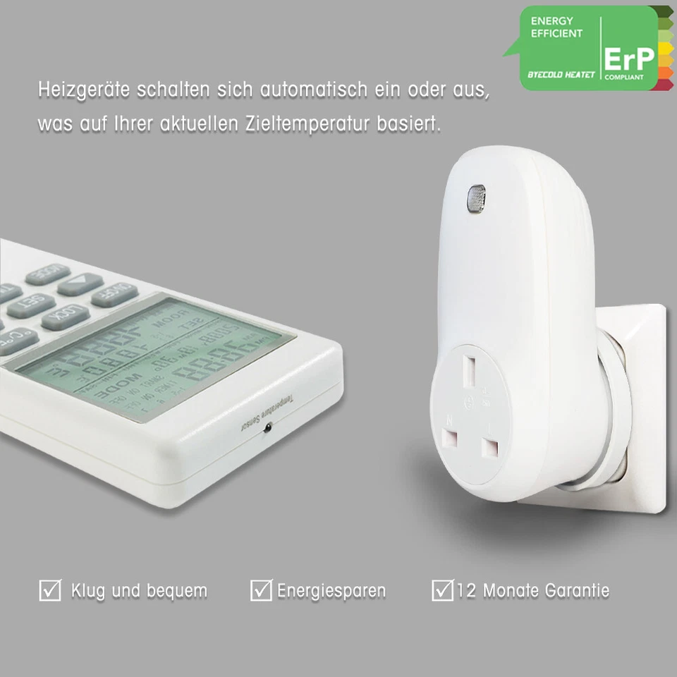 Thermostat Plug Socket Thermostat Programmable Remote Control for Heating Device - Image 4 of 4