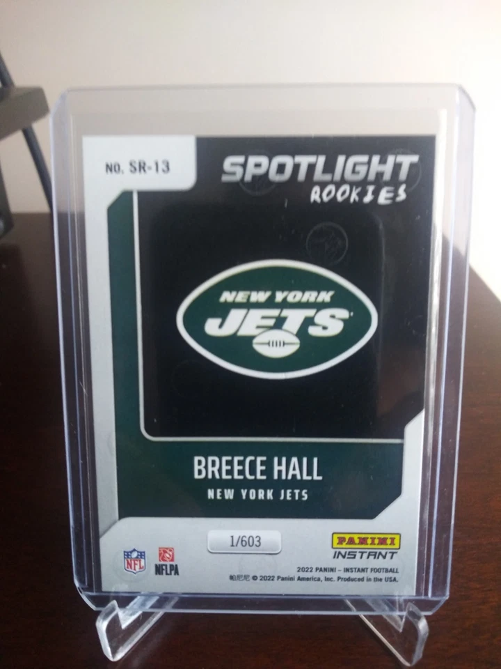 Breece Hall Panini Spotlight Rookies Card : SR-13 1/603 SP Jets - Image 2 of 2