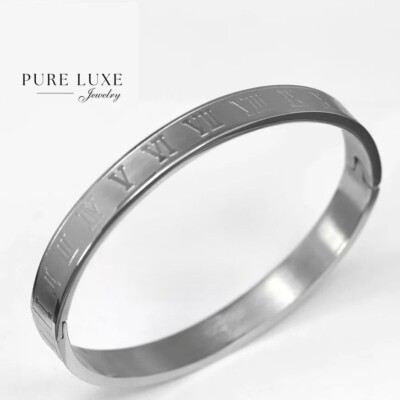 Mens Roman Numeral Jewelry Silver Bracelet Roman Numeral Mens