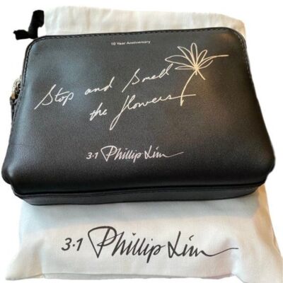 3.1 Phillip Lim 10th Anniversary Black Leather Nano Second Bag Clutch RV $195