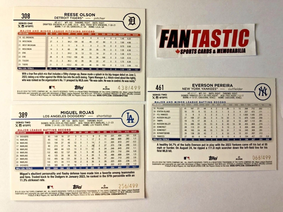 Green Foilboard /499 Parallel Card YOU PICK 2024 Topps Series 1, 2 & Update - Image 2 of 4