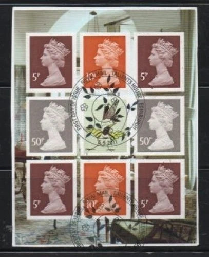 # NEW# GB 2011 Morris & Co Prestige booklet pane from DY1 used from FDC