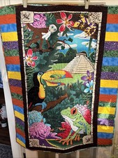 Baby Crib Colorful Handmade Patchwork Quilt With Safari Animals Appliqu  Panel