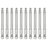 "10 StüCk T27 Sicherheits Torx Bit 1/4\" Sechskantschaft 3\" Lang S2 Stahl"