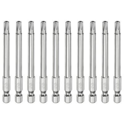 10 Stück T27 Sicherheits Torx Bit 1/4'' Sechskantschaft 3'' Lang S2 Stahl