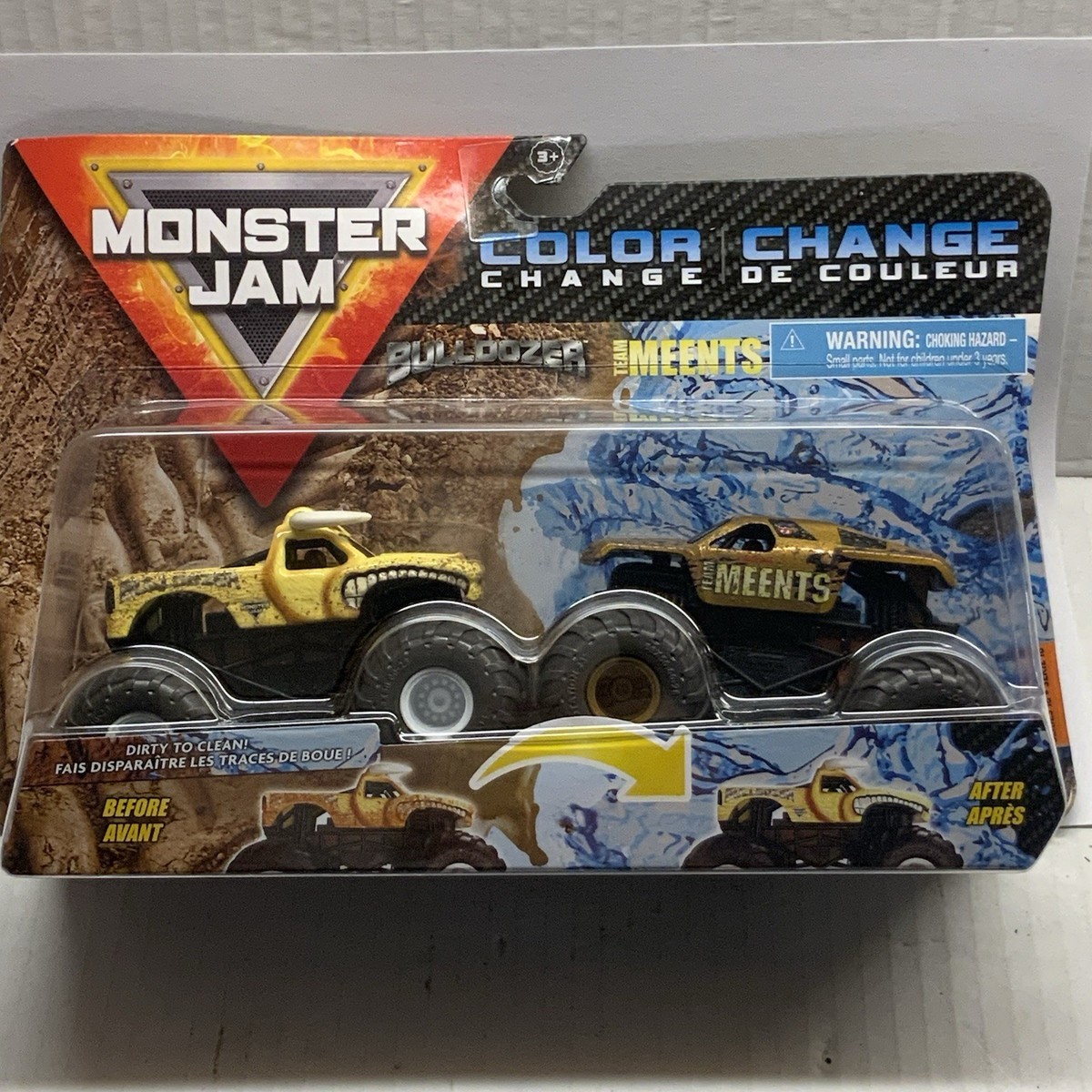 Monster Jam Color Change TOM Meents LEGACY SET BULLDOZER ,TEAM