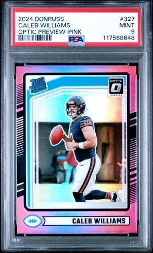 2024 PANINI DONRUSS OPTIC PREV-PINK #327 CALEB WILLIAMS PSA 9