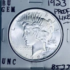 1923 P BU GEM PEACE SILVER DOLLAR UNC MS+++ U.S. MINT RARE COIN 8533
