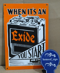 Exide ヴィンテージサイン 約120cm x 40cm Exide ヴィンテージサイン 約120cm x 40cm Exide ヴィンテージサイン