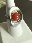 New ListingVintage David Andersen Norway Sterling Silver 925 Ring Adjustable w Carnelian?