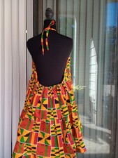 Backless Ankara Midi Dress Size L - XL