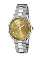GUCCI G-TIMELESS QUARTZ 38MM GOLD PLATED DIAL MEN'S WATCH YA1264234