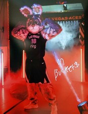 Las Vegas AcesS Mascot-Buckets- Hard Signed 8.5x11 Photo.