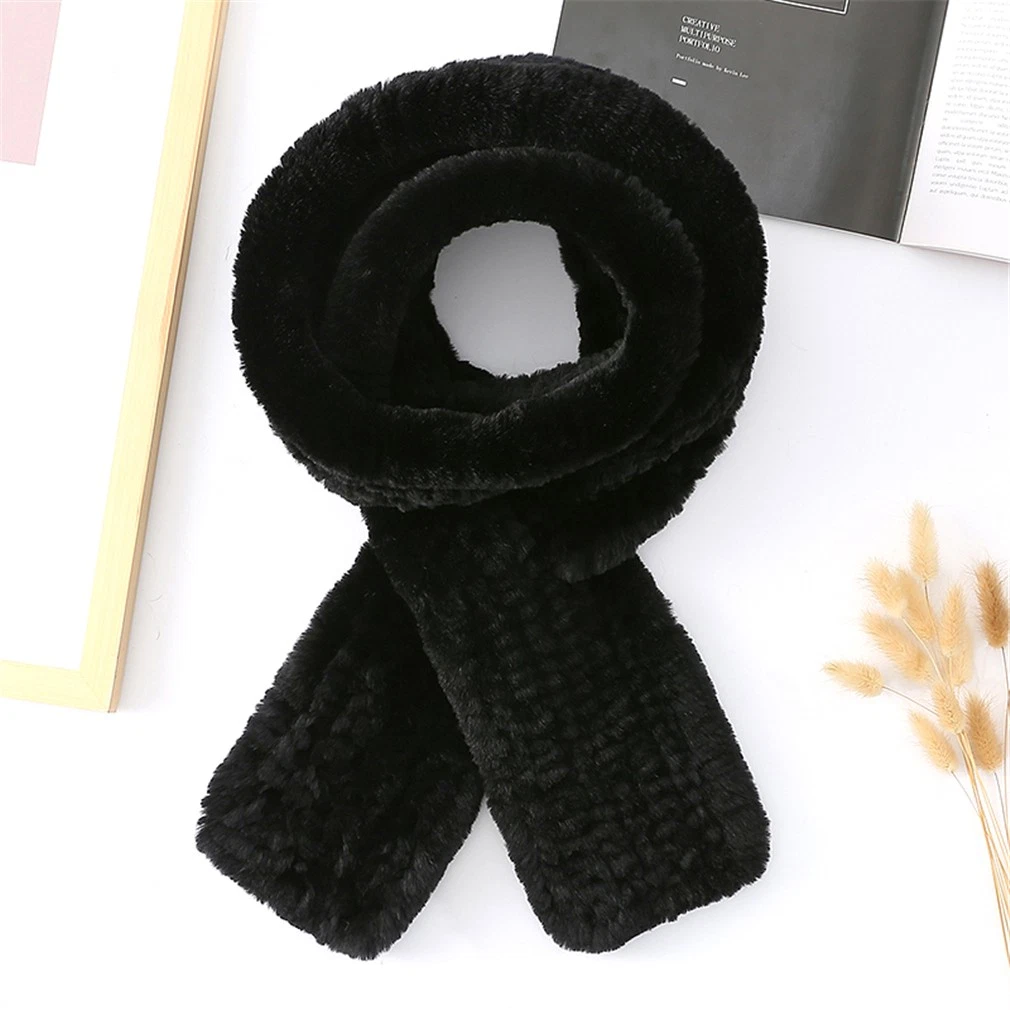 Men's Real Rabbit Fur Scarf Thicken Winter Warm Neck Wrap Collar Size 170x13cm