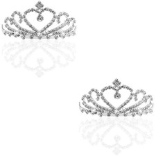  2 PCS Bridal Headband for Wedding Hair Accessories Women Crystal Rhinestone