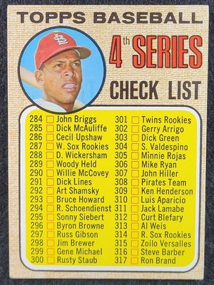 1968 Topps #278 4. Serie Checkliste Copyright links VAR