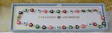 NEW IN BOX  LOVELY EYE CANDY LA Enamel heart & Evil eye necklace